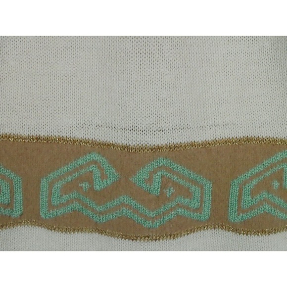 Vtg Bonnie Boerer Sweater Aztec Southwest Button Shoulder Sz Medium - Picture 7 of 12